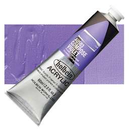 Holbein Heavy Body Artist Acrylic Paint - Compose Violet, 60 ml tube and swatch