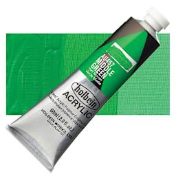 Holbein Heavy Body Artist Acrylic Paint - Middle Green, 60 ml tube and swatch