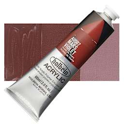 Holbein Heavy Body Artist Acrylic Paint - Mars Violet, 60 ml tube and swatch