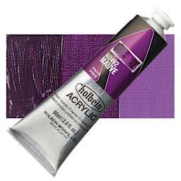 Holbein Heavy Body Artist Acrylic Paint - Mauve, 60 ml tube and swatch