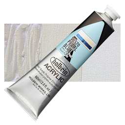 Holbein Heavy Body Artist Acrylic Paint - Pearl Blue, 60 ml tube and swatch