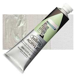 Holbein Heavy Body Artist Acrylic Paint - Pearl Green, 60 ml tube and swatch