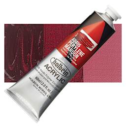 Holbein Heavy Body Artist Acrylic Paint - Perelyne Maroon, 60 ml tube and swatch