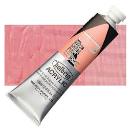 Holbein Heavy Body Artist Acrylic Paint - Shell Pink, 60 ml tube and swatch