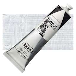 Holbein Heavy Body Artist Acrylic Paint - Zinc White, 150 ml tube and swatch