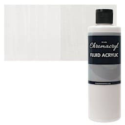 Chromacryl Fluid Acrylic - White, 250 ml bottle and swatch