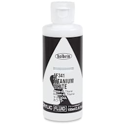 Holbein Fluid Acrylics - Front of 100 ml Titanium White Bottle