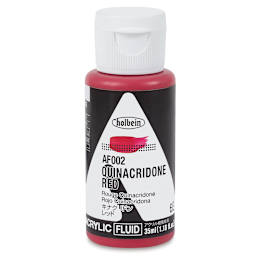 Holbein Fluid Acrylics - Front of 35 ml Quinacridone Red Bottle