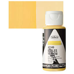Holbein Fluid Acrylic Paint - Naples Yellow, 35 ml Bottle and swatch