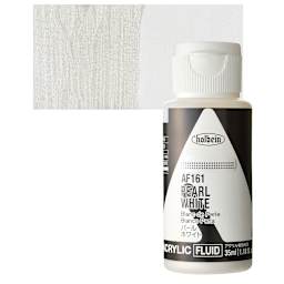 Holbein Fluid Acrylic Paint - Pearl White, 35 ml Bottle and swatch