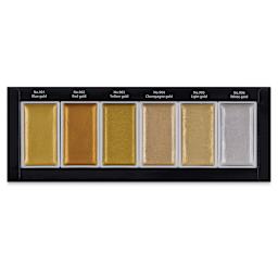 Kuretake Gansai Tambi Watercolor Paint Pan - Set of 6, Starry Colors. In package.