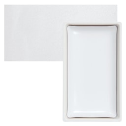 Kuretake Gansai Tambi Watercolor Pan - White pan and swatch