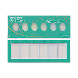 Kuretake Gansai Tambi Watercolor Paint Pans - Set of 6, Opal Colors, 2" x 1" (In packaging)