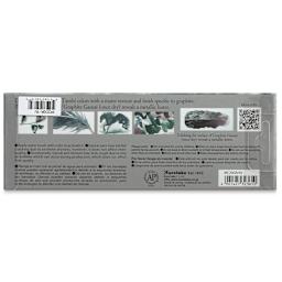 Kuretake Gansai Tambi Watercolor Paint Pans - Graphite Colors, Set of 6 (back of package)