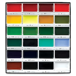 Kuretake Gansai Tambi Watercolor Paint Pan - Set of 24, Assorted Colors. In package.