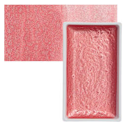 Kuretake Gansai Tambi Watercolor Pan - Pearl Scarlet Red pan and swatch