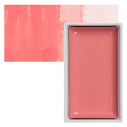 Kuretake Gansai Tambi Watercolor Pan - Coral Pink pan and swatch
