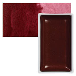 Kuretake Gansai Tambi Watercolor Pan - Maroon pan and swatch
