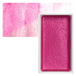 Kuretake Gansai Tambi Watercolor Pan - Gem Pink pan and swatch