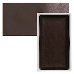 Kuretake Gansai Tambi Watercolor Pan - Graphite Red pan and swatch