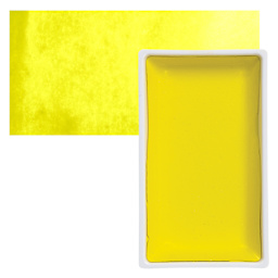 Kuretake Gansai Tambi Watercolor Pan - Lemon Yellow pan and swatch