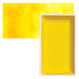 Kuretake Gansai Tambi Watercolor Pan - Cadmium Yellow pan and swatch