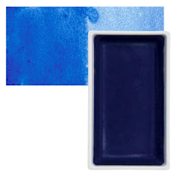 Kuretake Gansai Tambi Watercolor Pan - Cobalt Blue pan and swatch