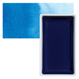 Kuretake Gansai Tambi Watercolor Pan - Cerulean Blue pan and swatch