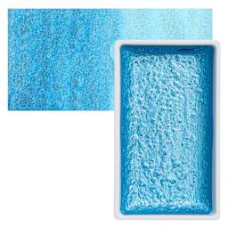 Kuretake Gansai Tambi Watercolor Pan - Pearl Cobalt Blue pan and swatch