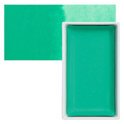 Kuretake Gansai Tambi Watercolor Pan - Malachite pan and swatch