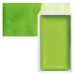 Kuretake Gansai Tambi Watercolor Pan - Pea Green pan and swatch
