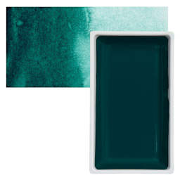 Kuretake Gansai Tambi Watercolor Pan - Billiard Green pan and swatch