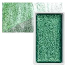 Kuretake Gansai Tambi Watercolor Pan - Gem Green pan and swatch