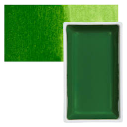 Kuretake Gansai Tambi Watercolor Pan - Sap Green pan and swatch