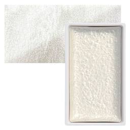 Kuretake Gansai Tambi Watercolor Pan - White Gold pan and swatch