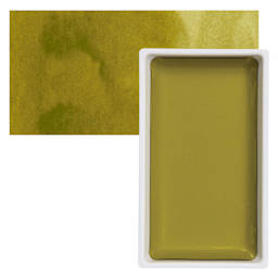 Kuretake Gansai Tambi Watercolor Pan - Green Gold pan and swatch