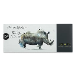 Finetec Transparent Watercolor - Assorted Colors,  Set of 24 (Front of packaging)
