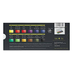 Finetec Transparent Watercolor Pan Set - Assorted Colors,  Set of 12 (Back of packaging)