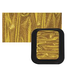 Finetec Artist Mica Watercolor - Crystal Gold pan and swatch