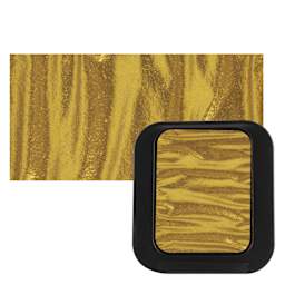 Finetec Artist Mica Watercolor - Arabic Gold pan and swatch