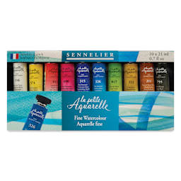 Sennelier La Petite Aquarelle Watercolors - Set of 10 Tubes front of package