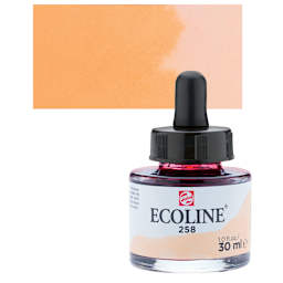 Ecoline Liquid Watercolor with Dropper - Apricot, 30 ml jar and swatch