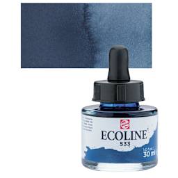 Ecoline Liquid Watercolor with Dropper - Indigo, 30 ml jar and swatch