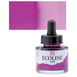 Ecoline Liquid Watercolor with  Dropper - Red Violet, 30 ml jar and swatch