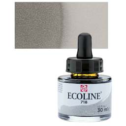 Ecoline Liquid Watercolor with Dropper - Warm Gray, 30 ml jar and swatch