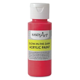 Handy Art Glow in the Dark Paint - front of Red 2oz bottle