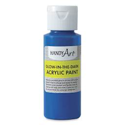 Handy Art Glow in the Dark Paint-front of Blue 2oz Bottle
