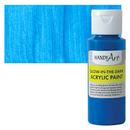 Handy Art Glow-in-the-Dark Paint - Blue - Bottle and Swatch