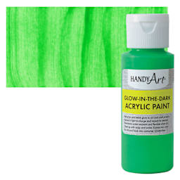 Handy Art Glow-in-the-Dark Paint - Green - Bottle and Swatch