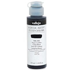 Vallejo Fluid Acrylic - Lamp Black, 100 ml